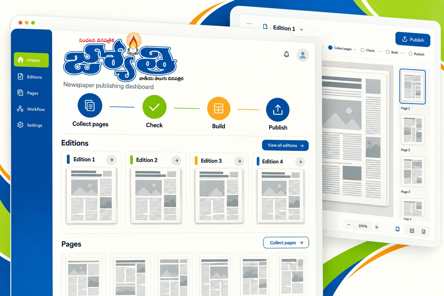 Redesigned interface concept for this project in VEASIFY colours