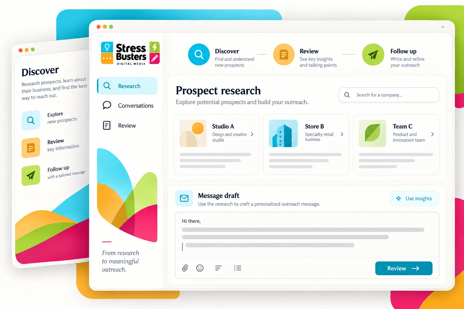Redesigned interface concept for this project in VEASIFY colours